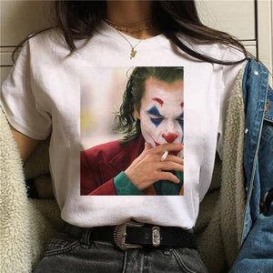 Ladies summer casual short sleeves Harajuku Aesthetics T-shirt Joaquin Phoenix Joker Movie T-Shirt