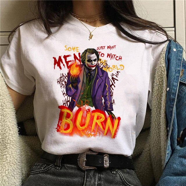 Ladies summer casual short sleeves Harajuku Aesthetics T-shirt Joaquin Phoenix Joker Movie T-Shirt