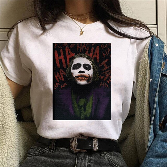 Ladies summer casual short sleeves Harajuku Aesthetics T-shirt Joaquin Phoenix Joker Movie T-Shirt