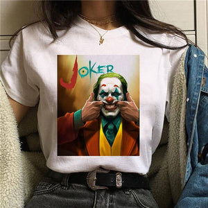 Ladies summer casual short sleeves Harajuku Aesthetics T-shirt Joaquin Phoenix Joker Movie T-Shirt