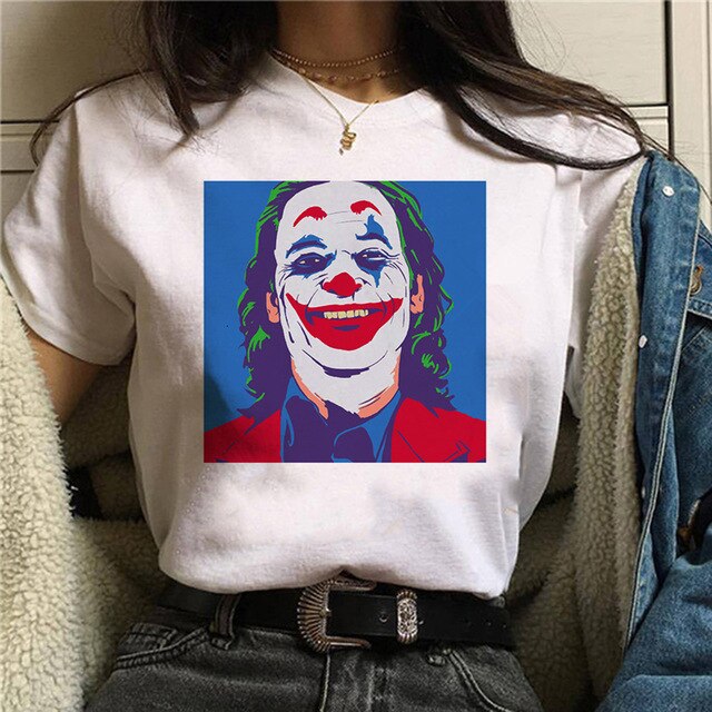 Ladies summer casual short sleeves Harajuku Aesthetics T-shirt Joaquin Phoenix Joker Movie T-Shirt