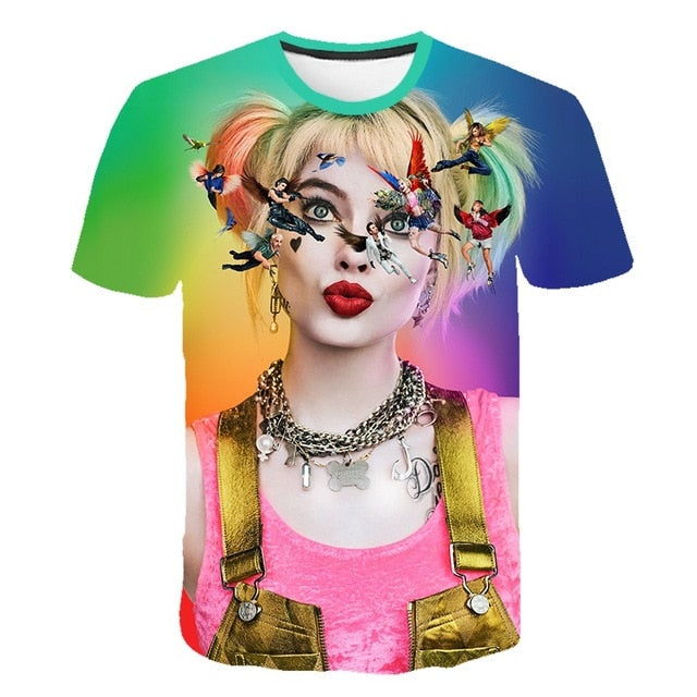 Movie Cool Clown Female 3D printing t-shirt Men's Women's Summer Joker Casual T-shirt Harajuku Tops Hip-hop shirt Streetwear 6XL