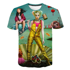 Movie Cool Clown Female 3D printing t-shirt Men's Women's Summer Joker Casual T-shirt Harajuku Tops Hip-hop shirt Streetwear 6XL