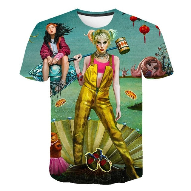 Movie Cool Clown Female 3D printing t-shirt Men's Women's Summer Joker Casual T-shirt Harajuku Tops Hip-hop shirt Streetwear 6XL