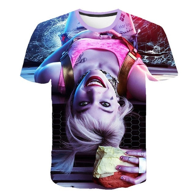 Movie Cool Clown Female 3D printing t-shirt Men's Women's Summer Joker Casual T-shirt Harajuku Tops Hip-hop shirt Streetwear 6XL
