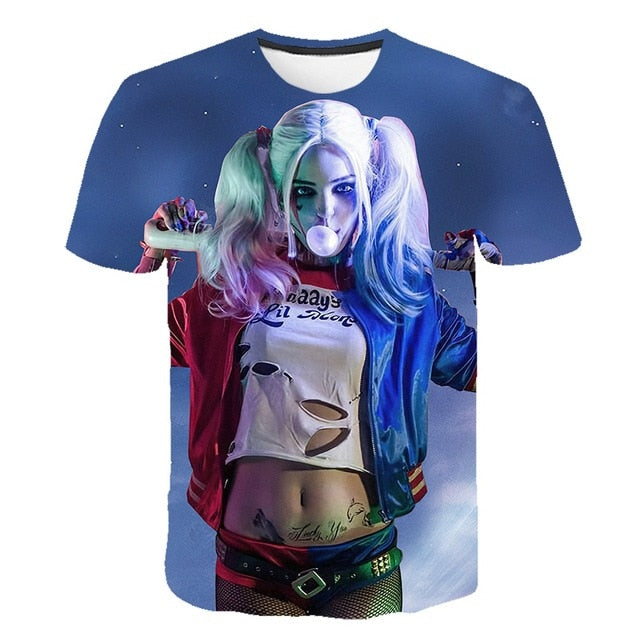 Movie Cool Clown Female 3D printing t-shirt Men's Women's Summer Joker Casual T-shirt Harajuku Tops Hip-hop shirt Streetwear 6XL