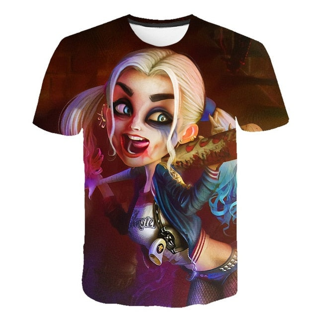 Movie Cool Clown Female 3D printing t-shirt Men's Women's Summer Joker Casual T-shirt Harajuku Tops Hip-hop shirt Streetwear 6XL
