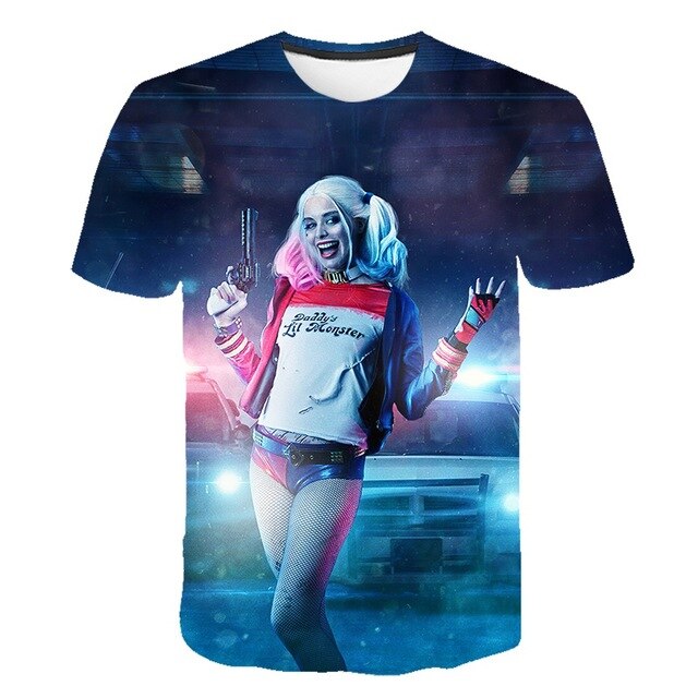 Movie Cool Clown Female 3D printing t-shirt Men's Women's Summer Joker Casual T-shirt Harajuku Tops Hip-hop shirt Streetwear 6XL