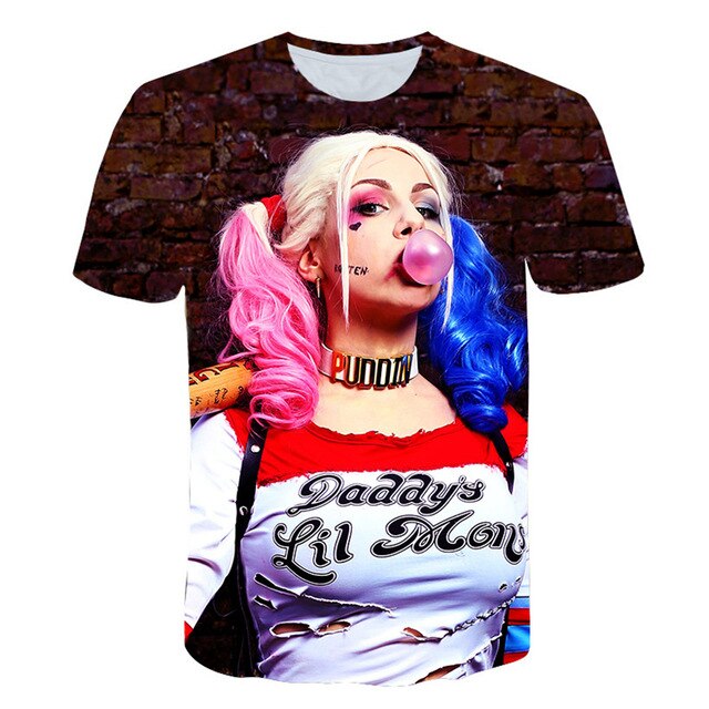 Movie Cool Clown Female 3D printing t-shirt Men's Women's Summer Joker Casual T-shirt Harajuku Tops Hip-hop shirt Streetwear 6XL