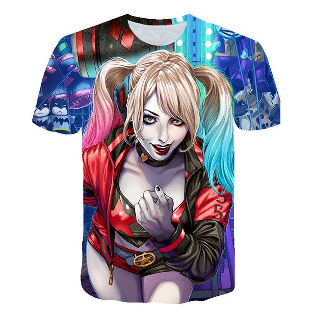 Movie Cool Clown Female 3D printing t-shirt Men's Women's Summer Joker Casual T-shirt Harajuku Tops Hip-hop shirt Streetwear 6XL
