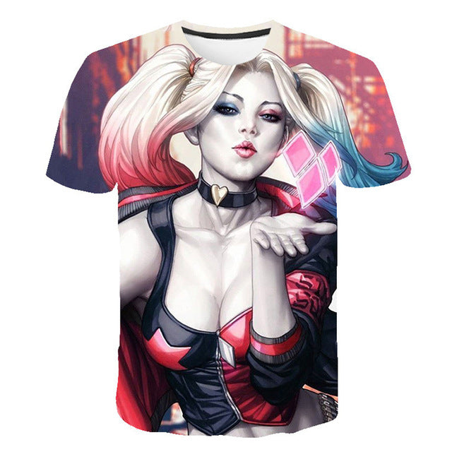 Movie Cool Clown Female 3D printing t-shirt Men's Women's Summer Joker Casual T-shirt Harajuku Tops Hip-hop shirt Streetwear 6XL