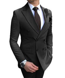 2020 New White Double-breasted Men's Suit Jacket For Wedding Notch Lapel Flat Slim Fit Formal Wear Gala Outfit(Blazer+Pants)