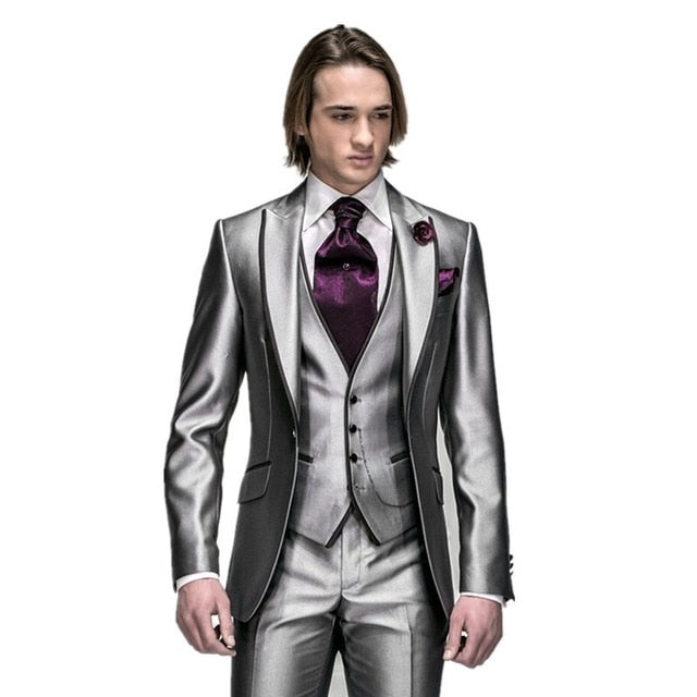 JELTONEWIN 2020 Latest Design Pink Slim Fit Coat Formal Wedding Suits For Men Custom Groom Blazer Mens Suit Tuxedo Male 3 Piece