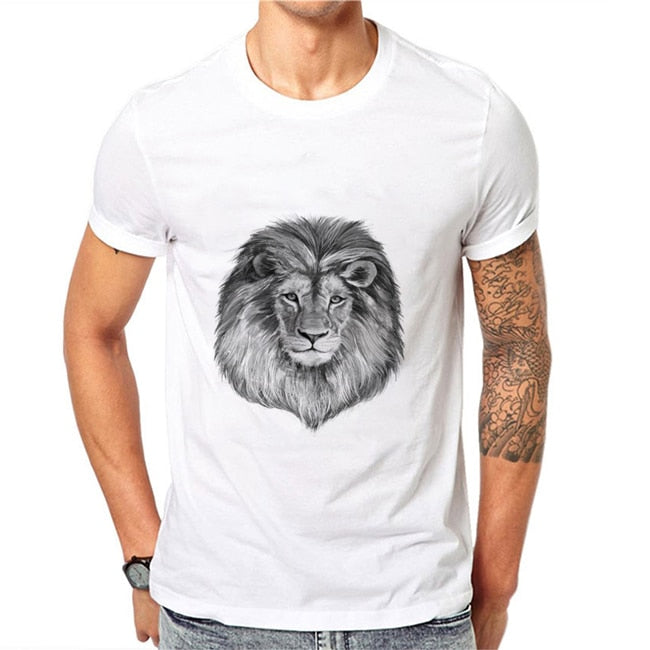 Lion Men'S T-Shirt Summer New Trend