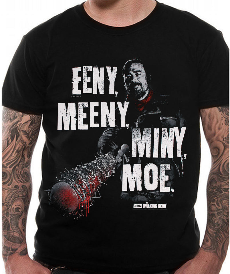 The Walking Dead T Shirt Eeny Meeny Miny Moe Official Black Mens Negan Bat NEW Cool Casual pride t shirt men Unisex New Fashion
