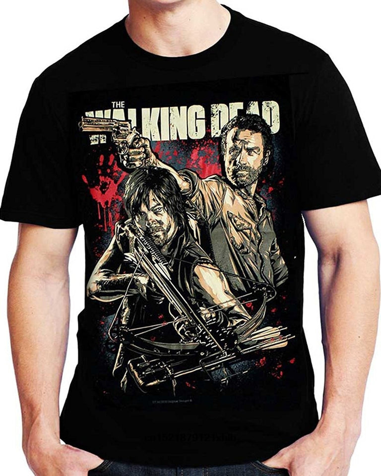 Men T Shirt Fashion The Walking Dead Comic Book Series Rick Grimes Daryl Dixon Cool Women